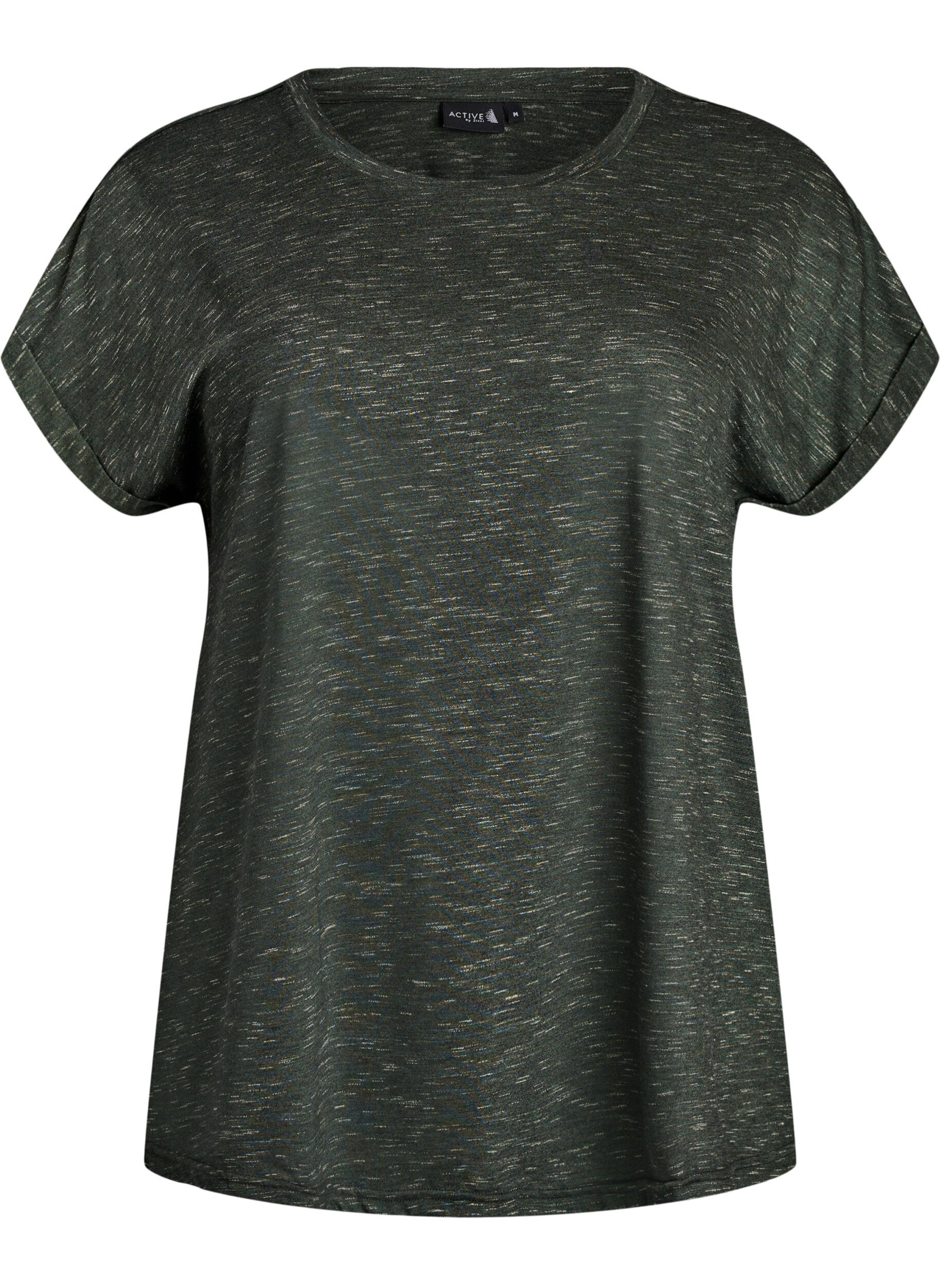 ZizzifashionLoose workout t-shirt with short sleeves, Green, Packshot image number 0
