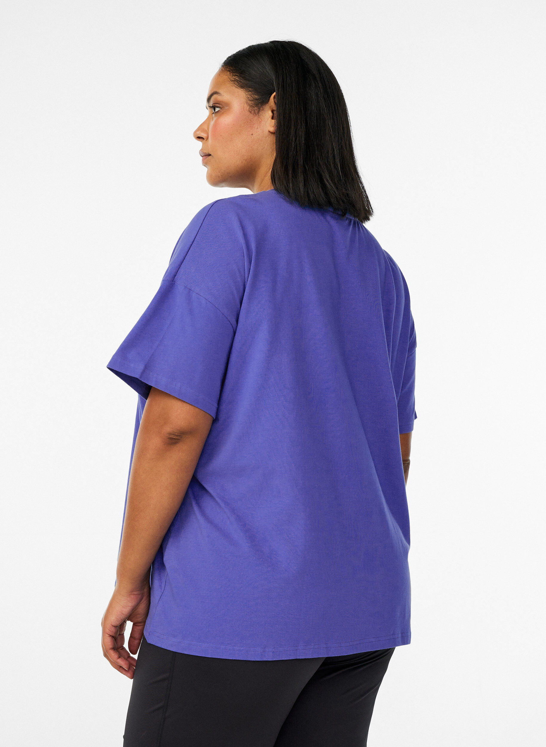 ZizzifashionOrganic cotton T-shirt with a small front motif, Blue, Model image number 2