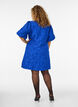 Jacquard dress with puff sleeves and A-line, Blue, Model image number 2