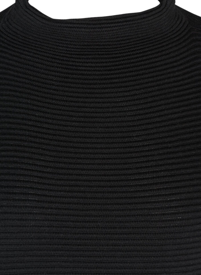 Knit dress with cropped sleeves, Black, Packshot image number 2