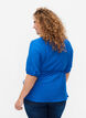 Wrap blouse in viscose with 1/2 sleeves, Olympian Blue, Model image number 1