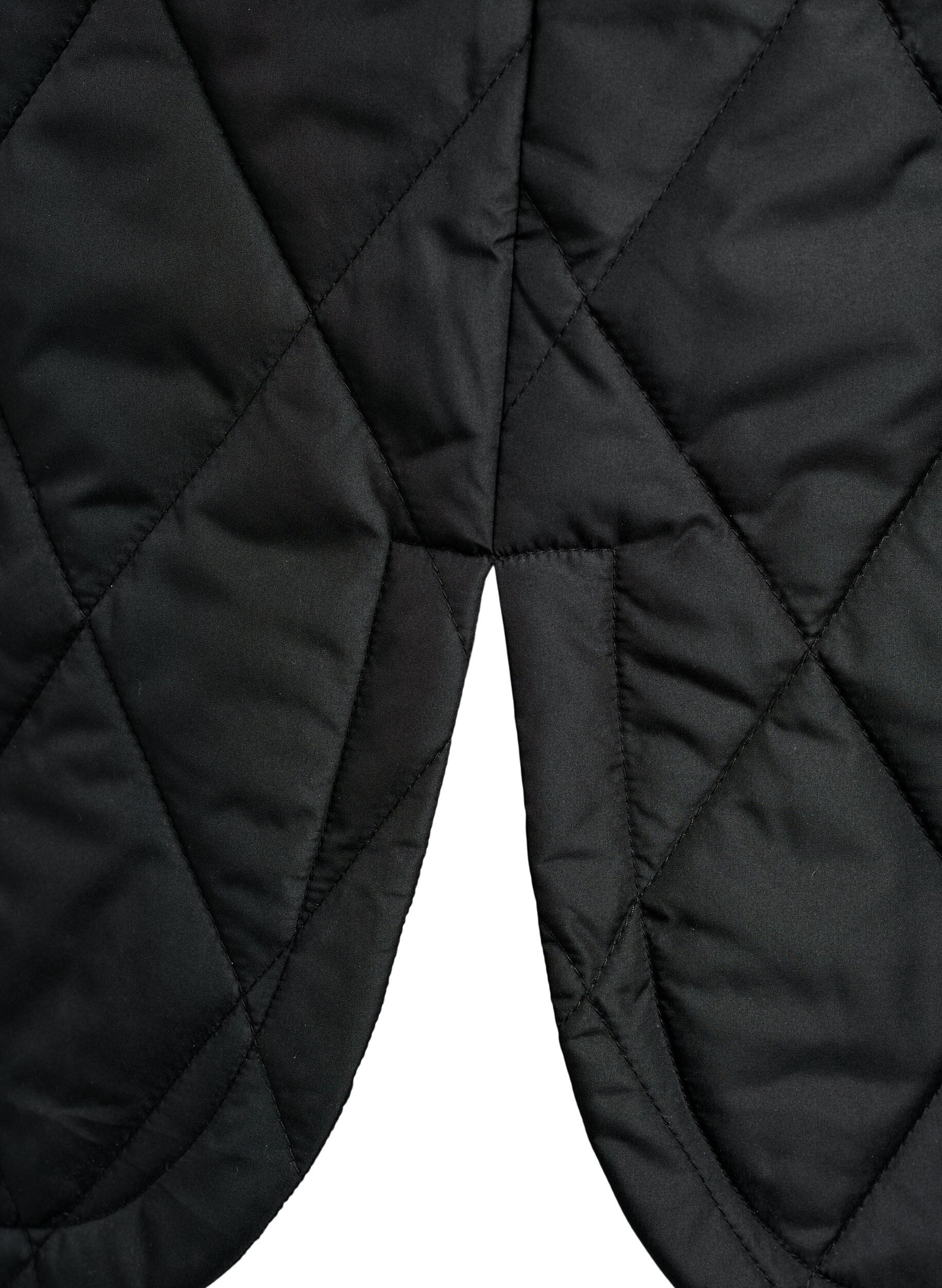 ZizzifashionLong quilted gilet with press studs, Black, Packshot image number 4