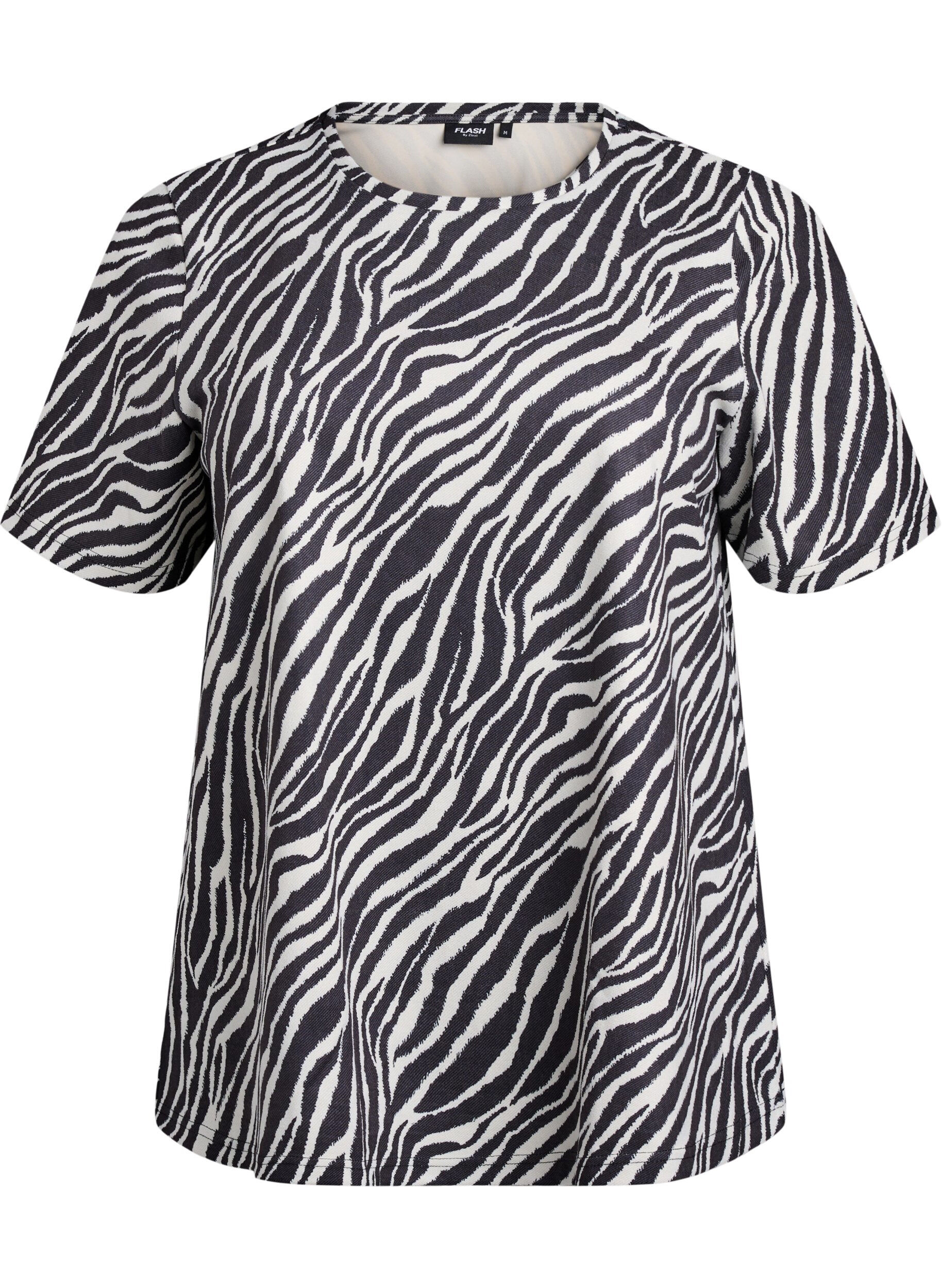 Zizzifashion FLASH - Zebra print T-shirt, Black, Packshot image number 0