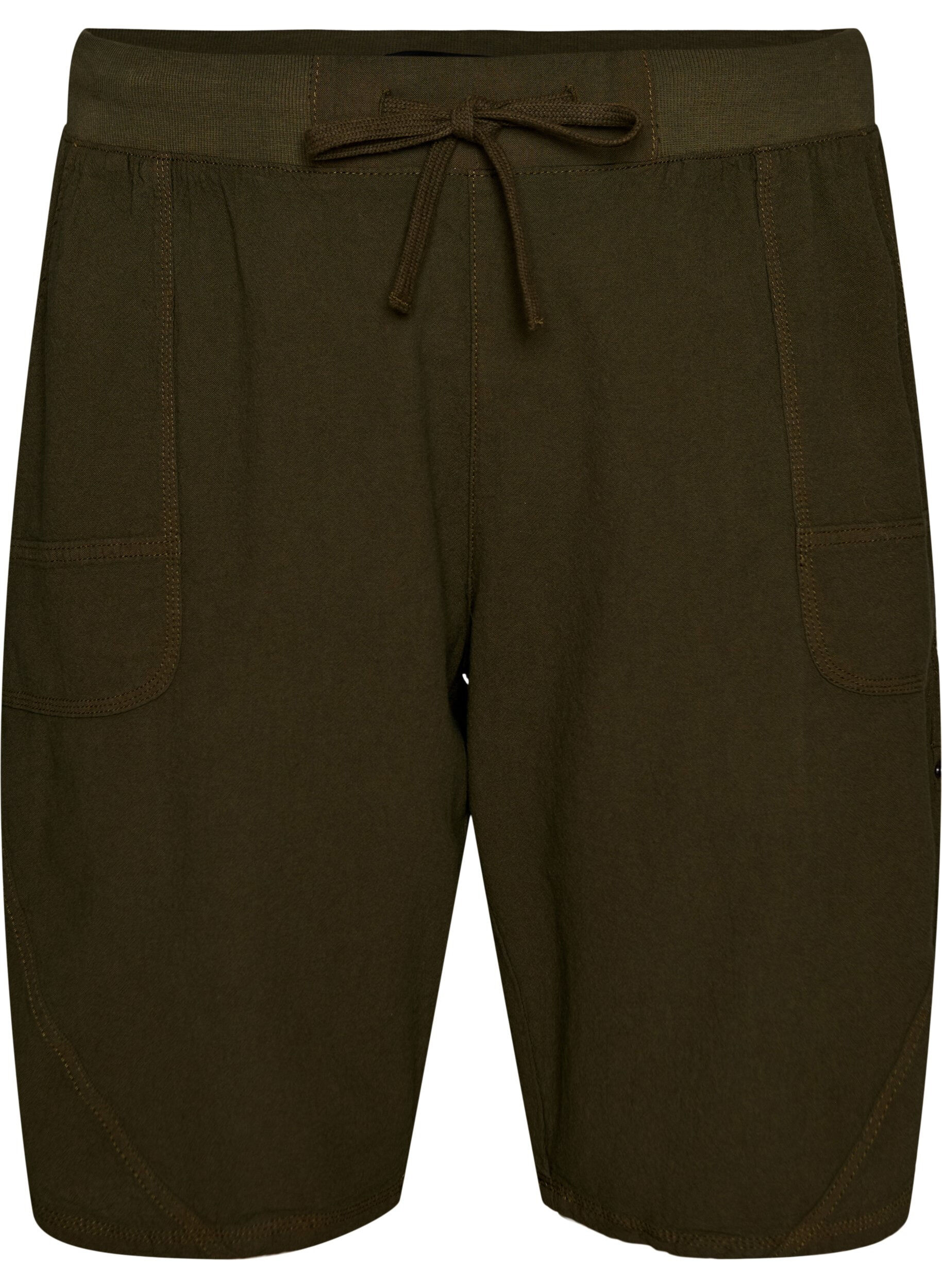 Zizzifashion Loose cotton shorts with pockets, Green, Packshot image number 0