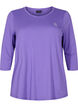 Sports top with 3/4 sleeves, Purple, Packshot image number 0
