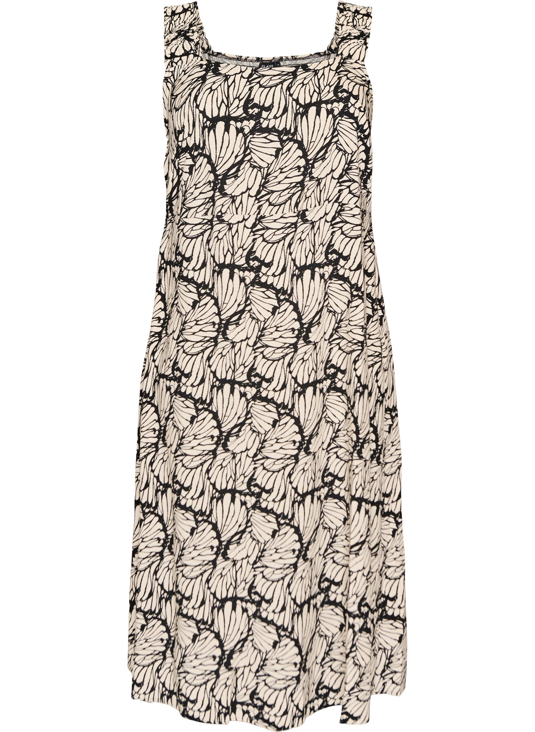 Zizzifashion Summer dress with wide straps, Black, Packshot image number 0