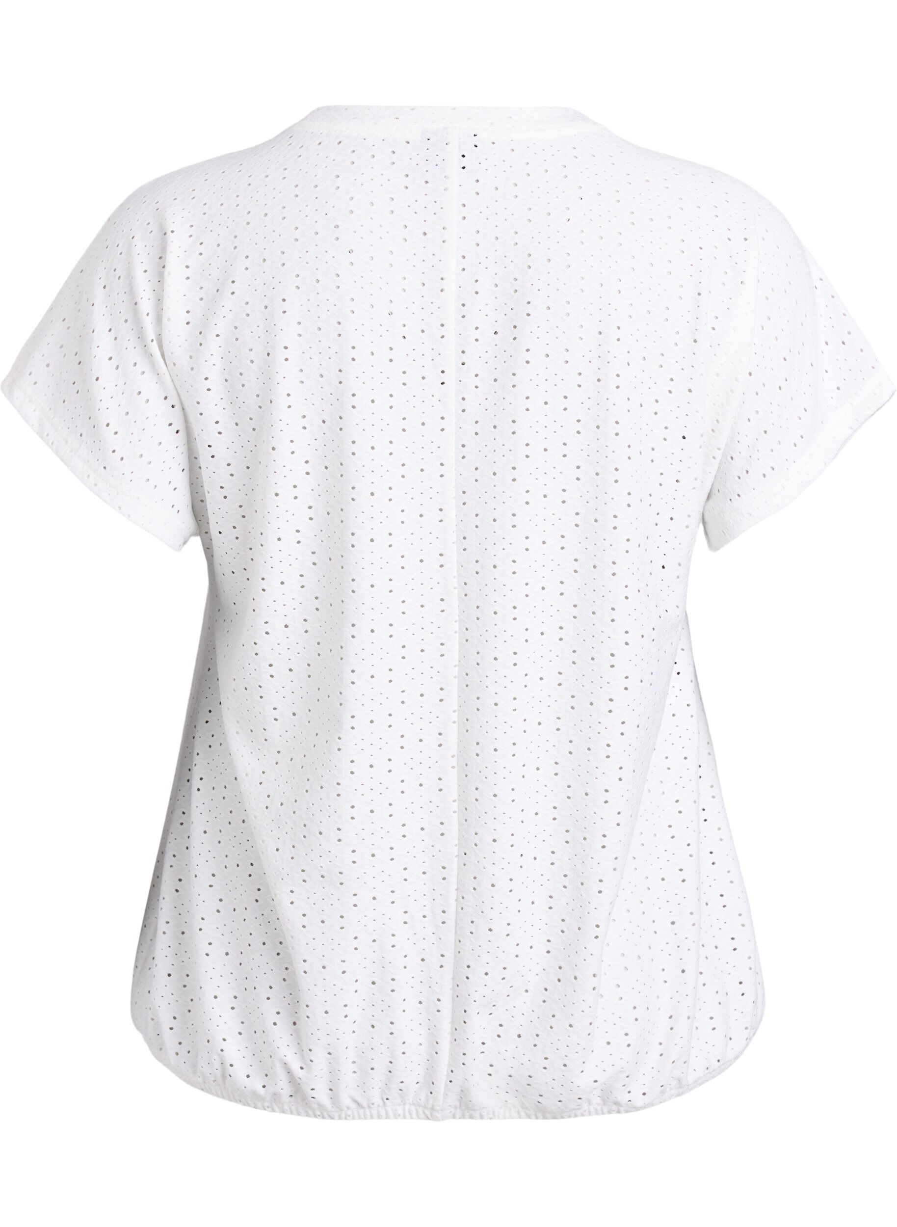 Zizzifashion Blouse with eyelet embroidery and balloon-effect, White, Packshot image number 1