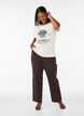 Cotton T-shirt with print, Vanilla, Model image number 1