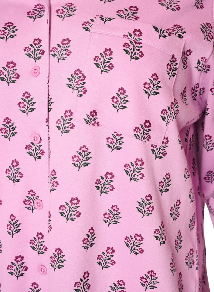 Cotton pyjama shirt with chest pocket, Rose, Packshot image number 2