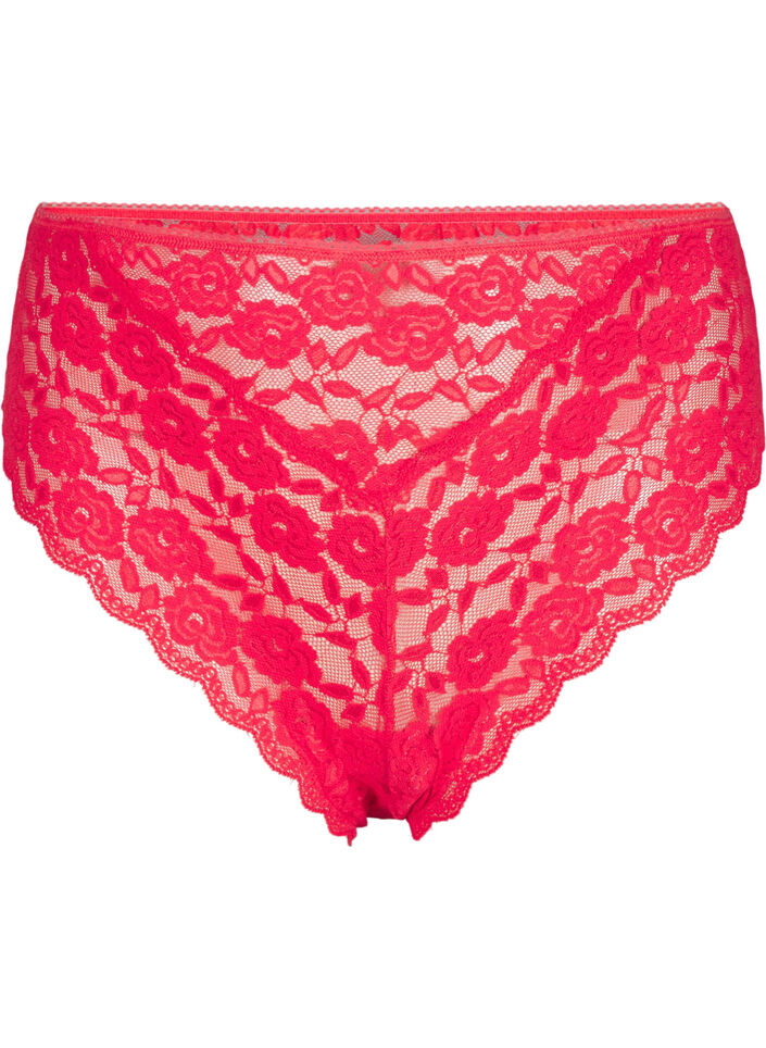 Brazilian lace panties, Tomato Puree, Packshot image number 0