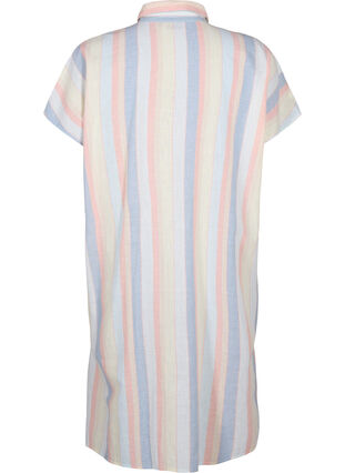 Long shirt in cotton blend with linen, Multi Color Stripe, Packshot image number 1