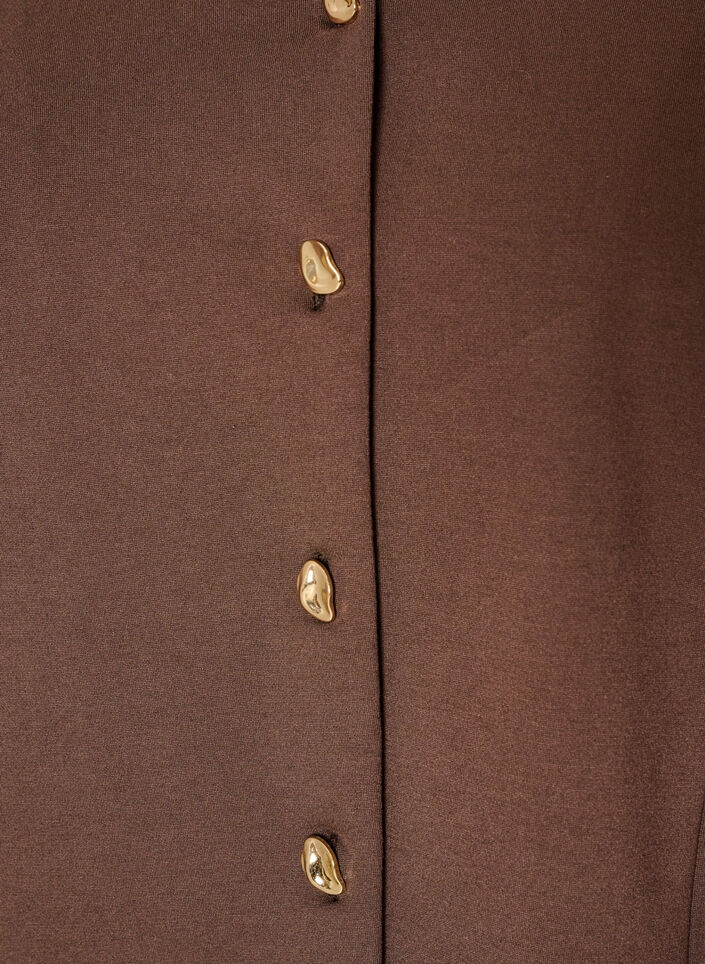 Fitted jersey cardigan with decorative buttons, Brown, Packshot image number 2