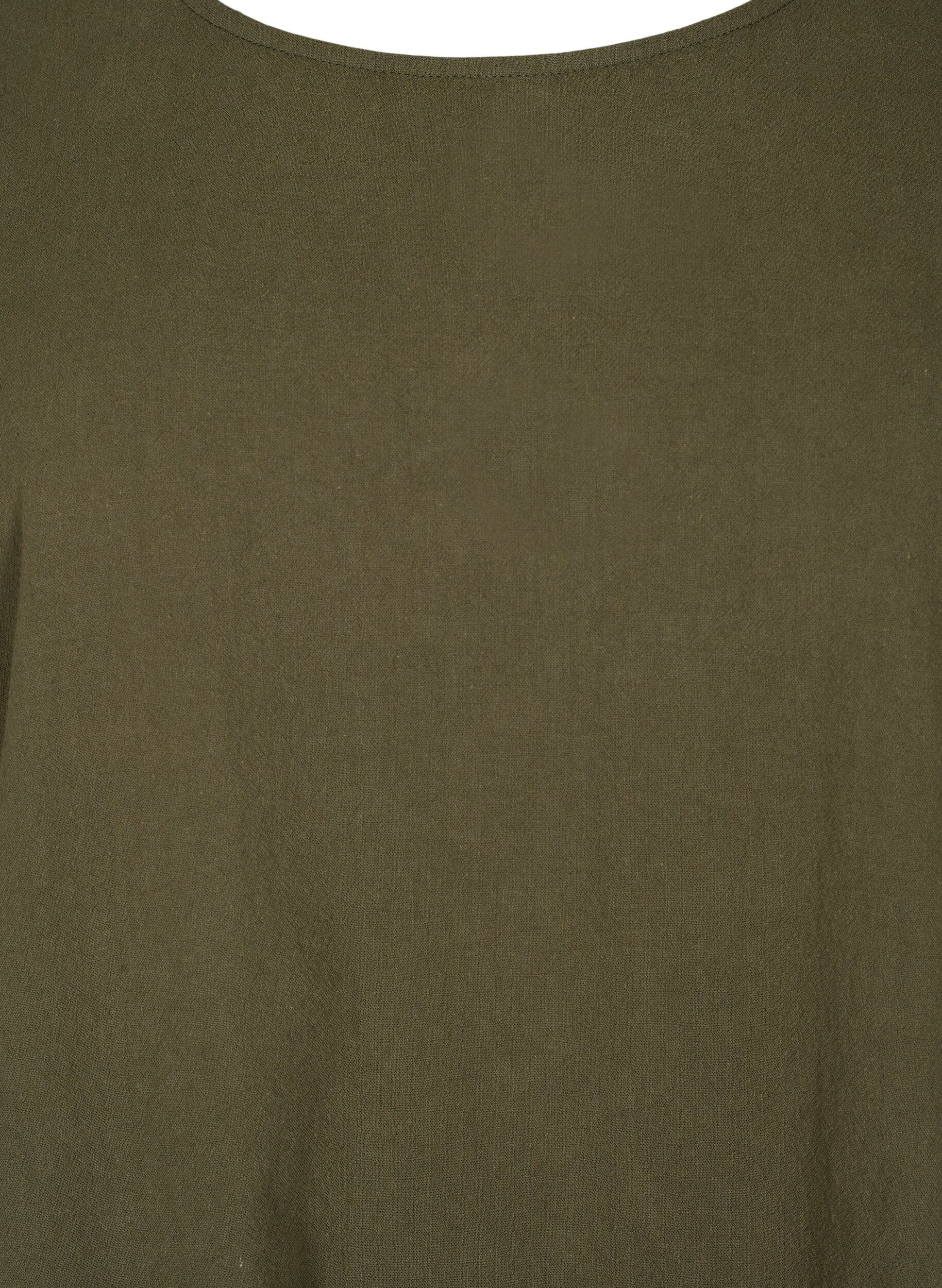 Zizzifashion FLASH - Short sleeved tunic in cotton, Forest Night, Packshot image number 2