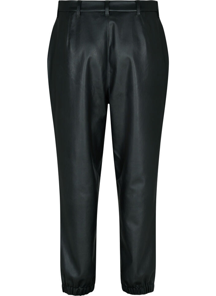 Trousers in faux leather, Black, Packshot image number 1