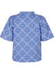 Blouse with short sleeves and embroidered pattern, Blue, Packshot image number 1
