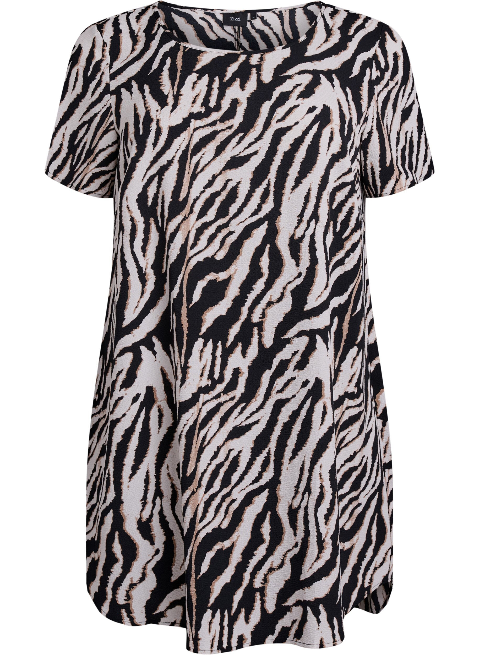 Dress with print and short sleeves