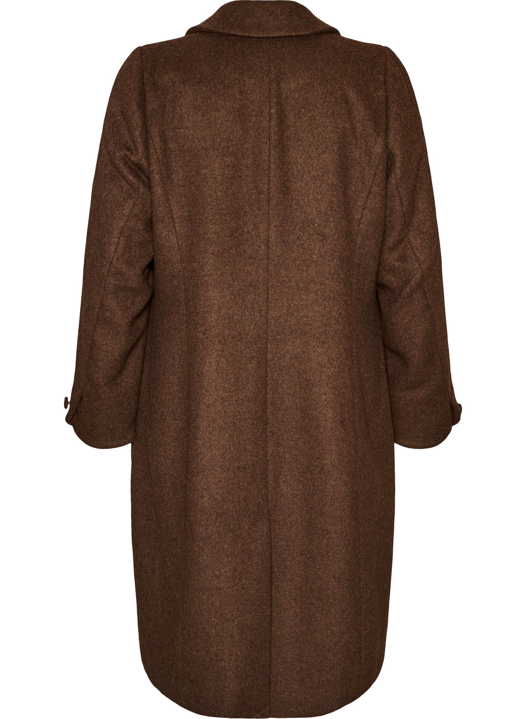 ZizzifashionWool blend coat with lapels and buttons, Brown, Packshot image number 1