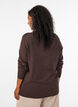 Knitted blouse with a round neck, Brown, Model image number 2