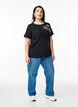 T-shirt with decorative details, Black, Model image number 1