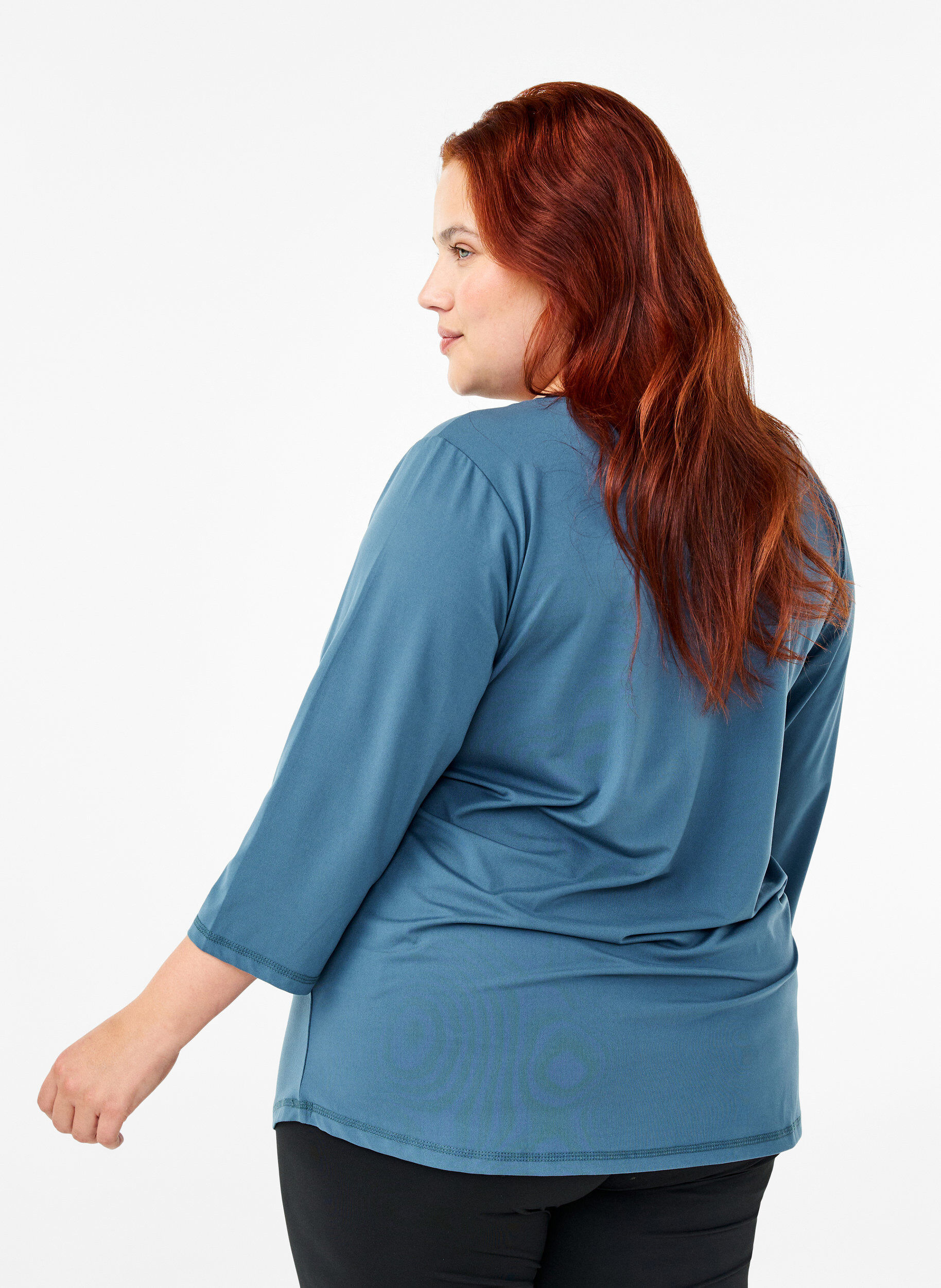 Zizzifashion Training blouse with 3/4 sleeves, Petrol, Model image number 2