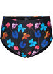 Bikini bottom with print and high waist, Black, Packshot image number 0