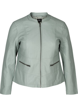 Faux leather jacket, Slate Gray, Packshot image number 0