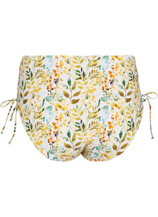Printed bikini bottoms with a high waist, Small White Flower, Packshot image number 1