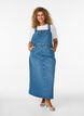 Midi denim overall dress, Blue, Model image number 0