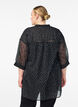 Chiffon tunic with velvet dot pattern, Black, Model image number 2