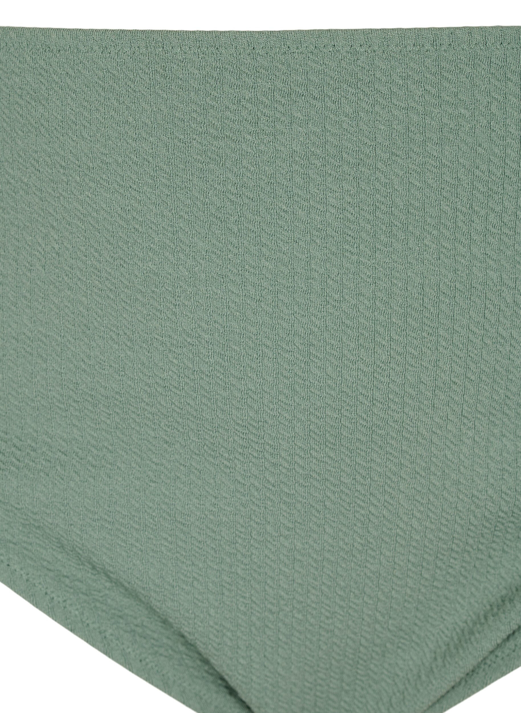 Zizzifashion Bikini briefs with crepe structure, Green, Packshot image number 2