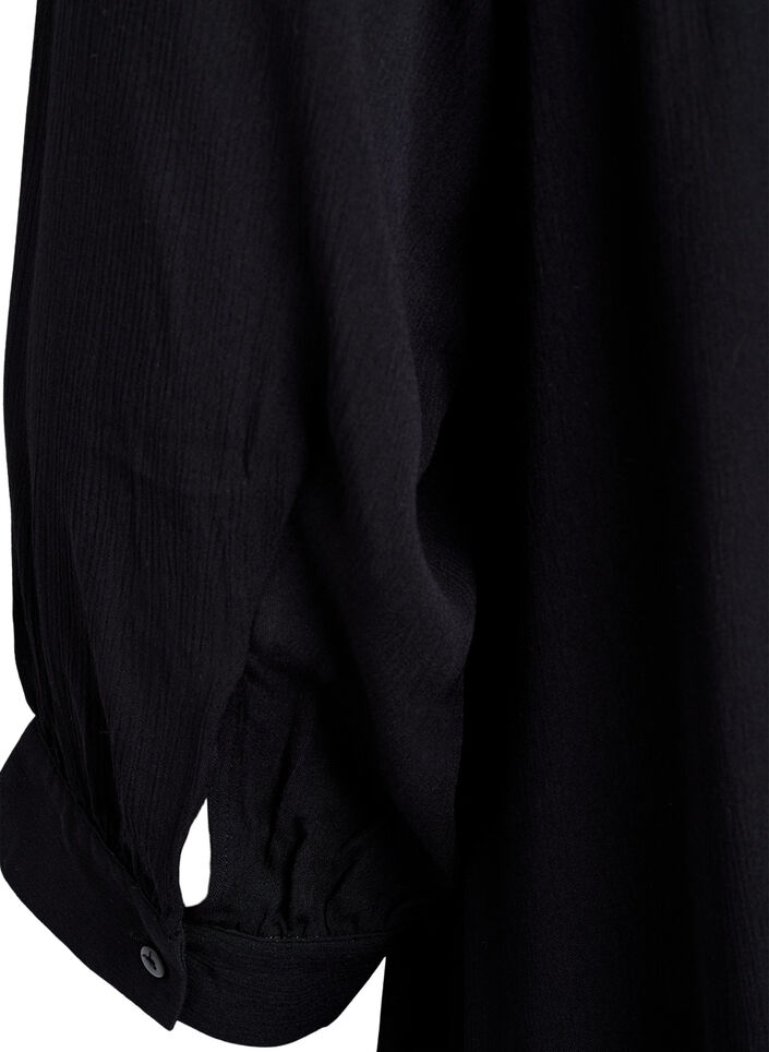 Tunic with 3/4 sleeves and an A-line cut, Black, Packshot image number 3