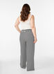 Striped pyjama trousers with a high waist and wide legs, Black, Model image number 1
