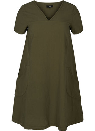 Dress with short sleeves, Ivy green, Packshot image number 0