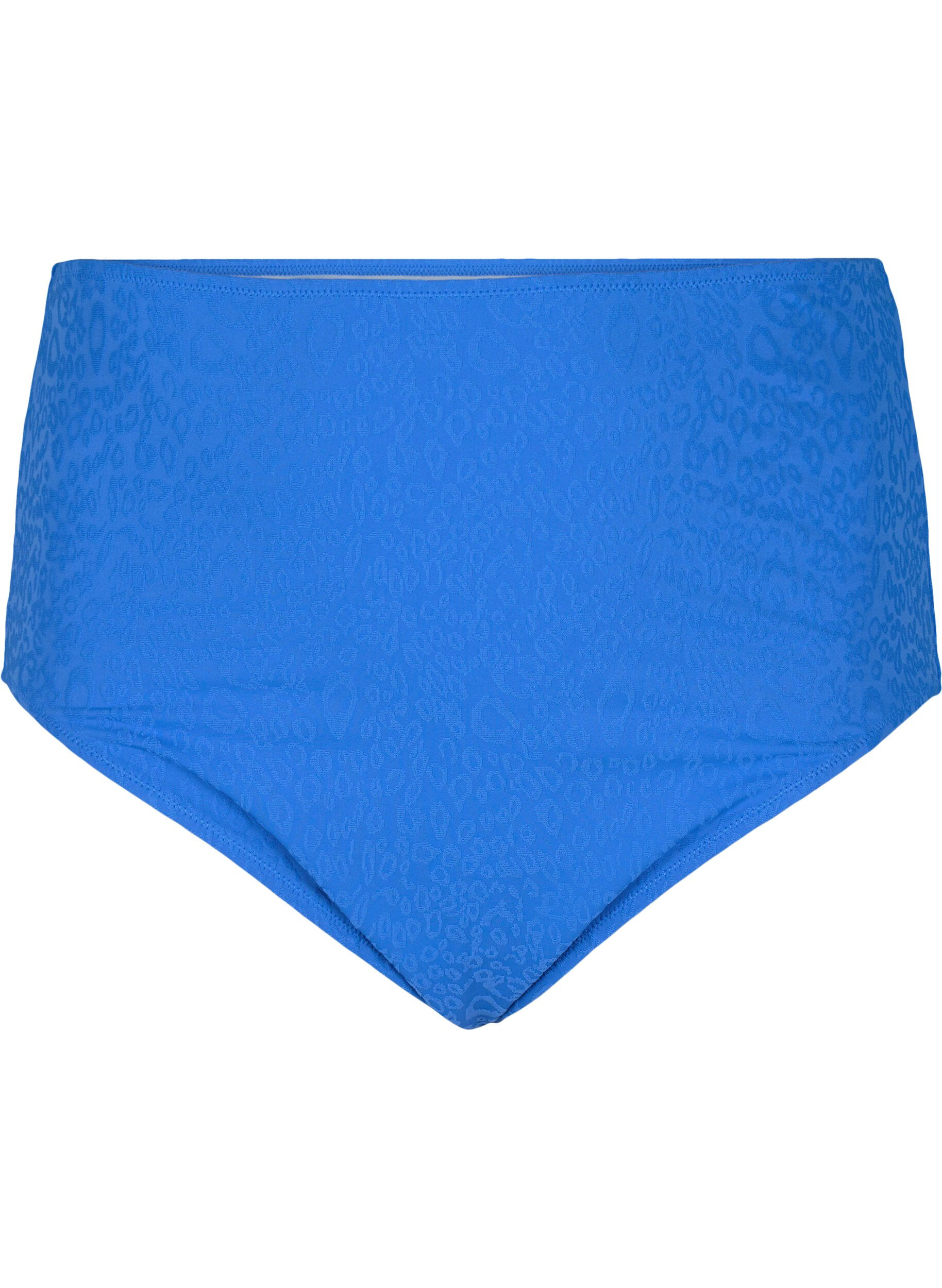 Zizzifashion High-waist leo-structured bikini briefs, Blue, Packshot image number 0
