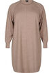 Knitted dress with a round neck and knitted pattern, Fossil Mel., Packshot image number 0