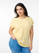Short-sleeved cotton blend t-shirt, Yellow, Model image number 0