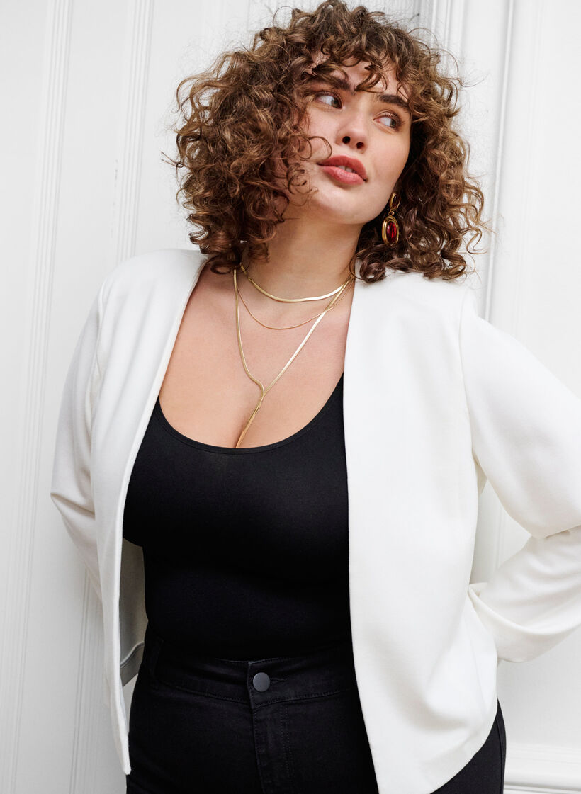 Short blazer without fastening, Cloud Dancer, Image image number 0