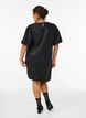 Short sequin dress with puff sleeves, Black, Model image number 2