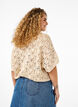 Knitted blouse with short bat sleeves, Beige, Model image number 2