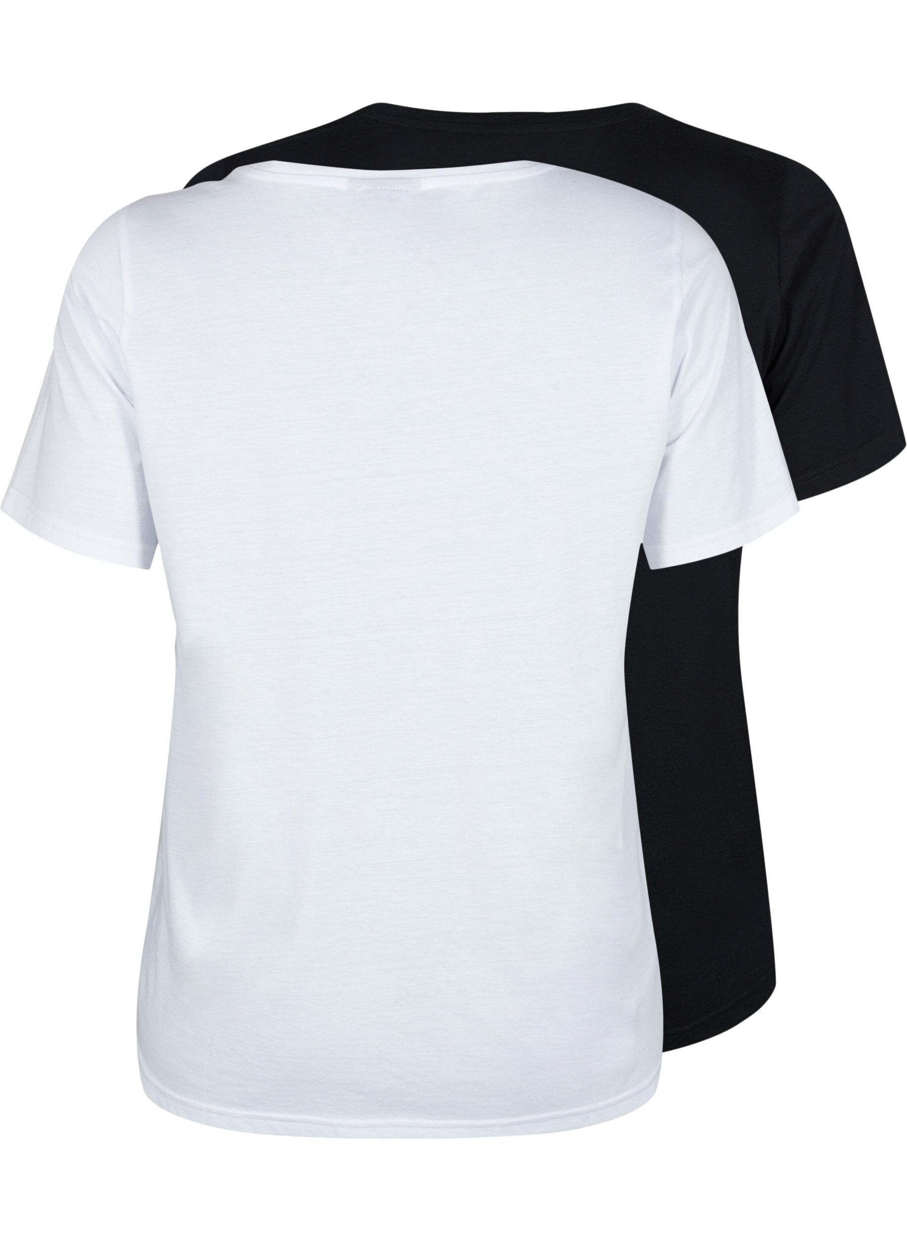 Zizzifashion FLASH - 2-pack round neck t-shirts, White/Black, Packshot image number 1