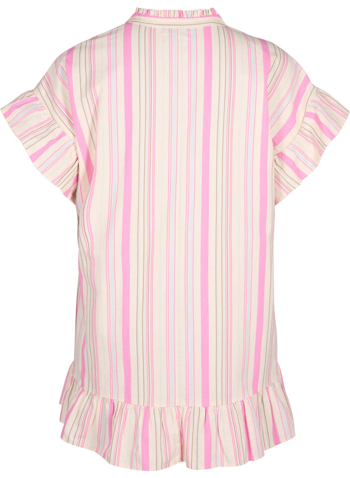 Striped cotton tunic, Eggnog Multi Stripe, Packshot image number 1