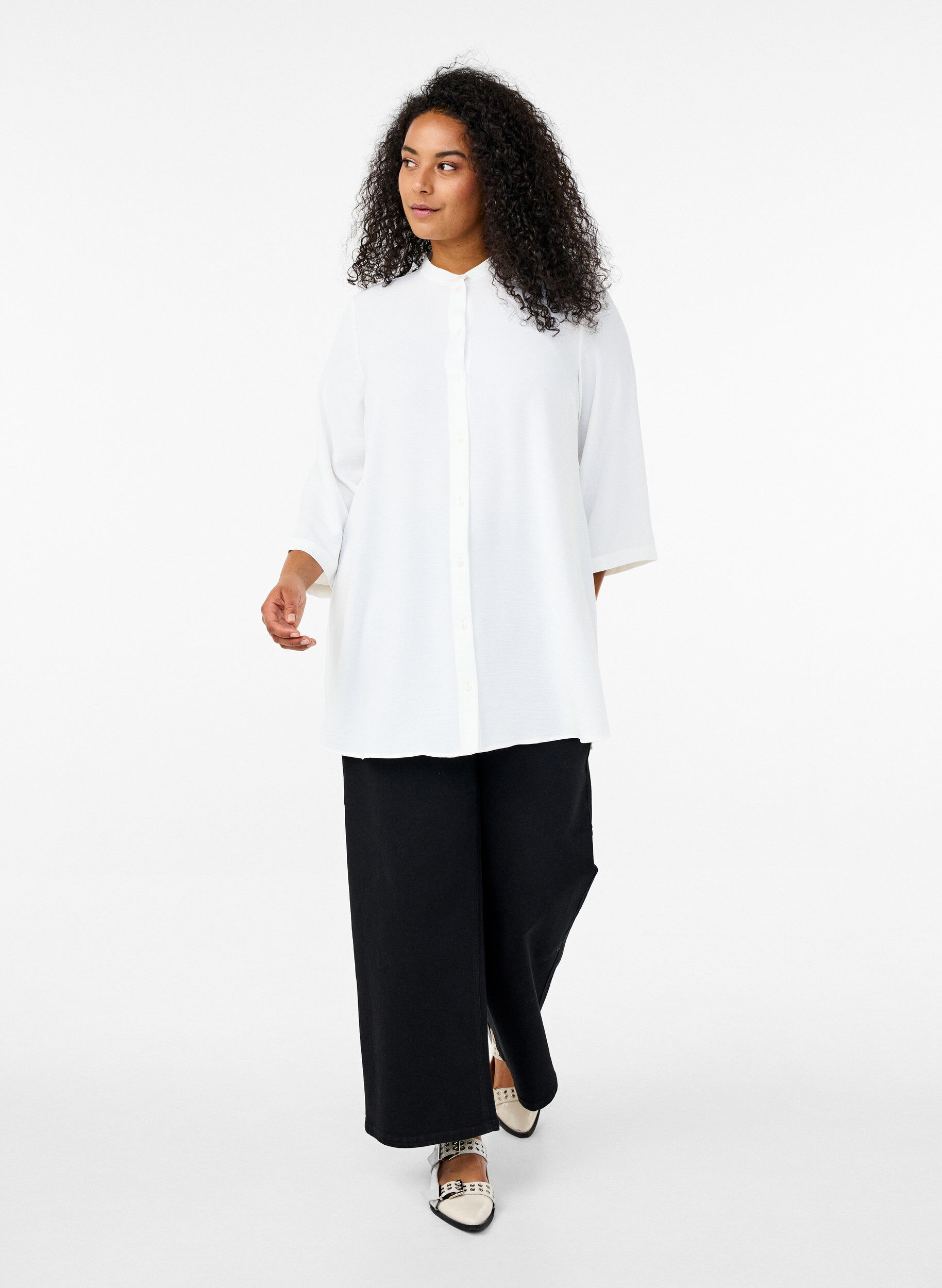 ZizzifashionTunic with 3/4 sleeves, Vanilla, Model image number 1