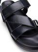Wide fit - Leather sandal with adjustable straps, Black, Packshot image number 3