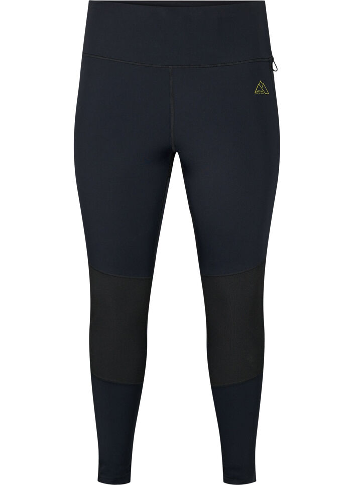 Stretchy and durable exercise leggings with pockets, Black, Packshot image number 0