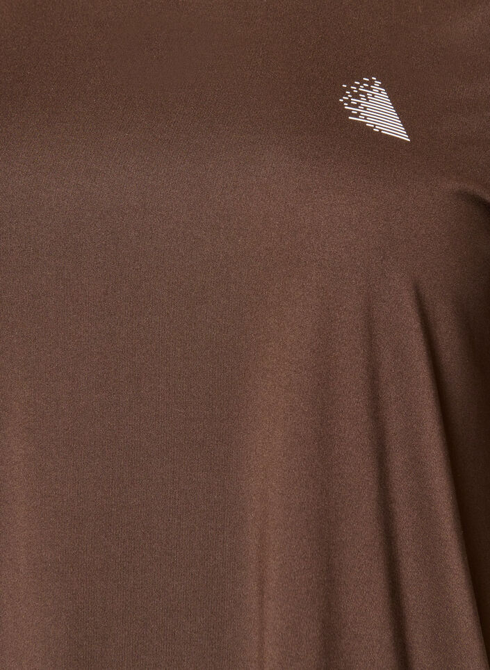 Sports top with 3/4 sleeves, Brown, Packshot image number 2