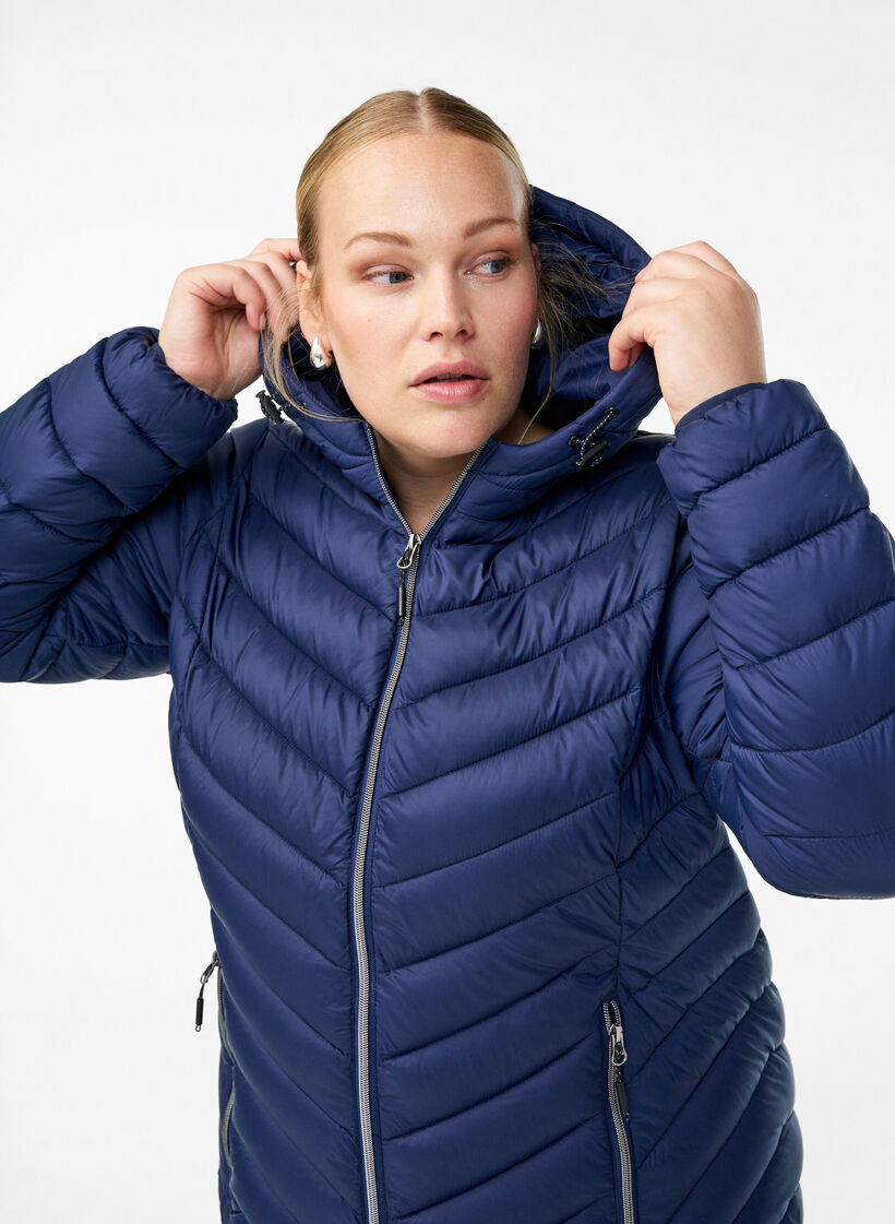 Lightweight jacket with hood, Blue, Model image number 3
