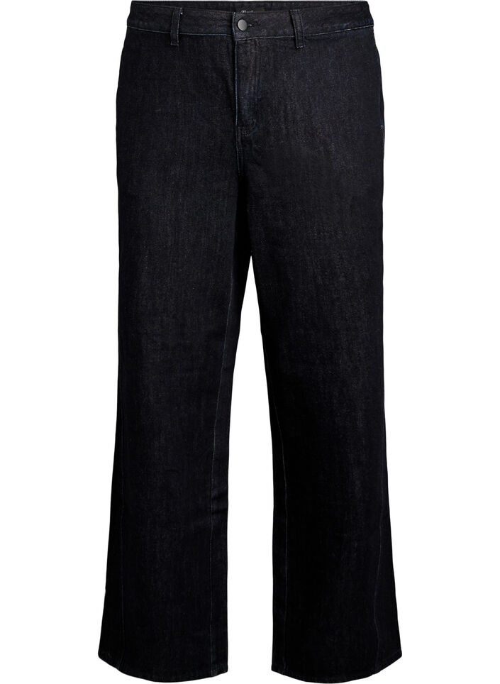 Wide fit jeans with a soft, brushed inside, Black, Packshot image number 0