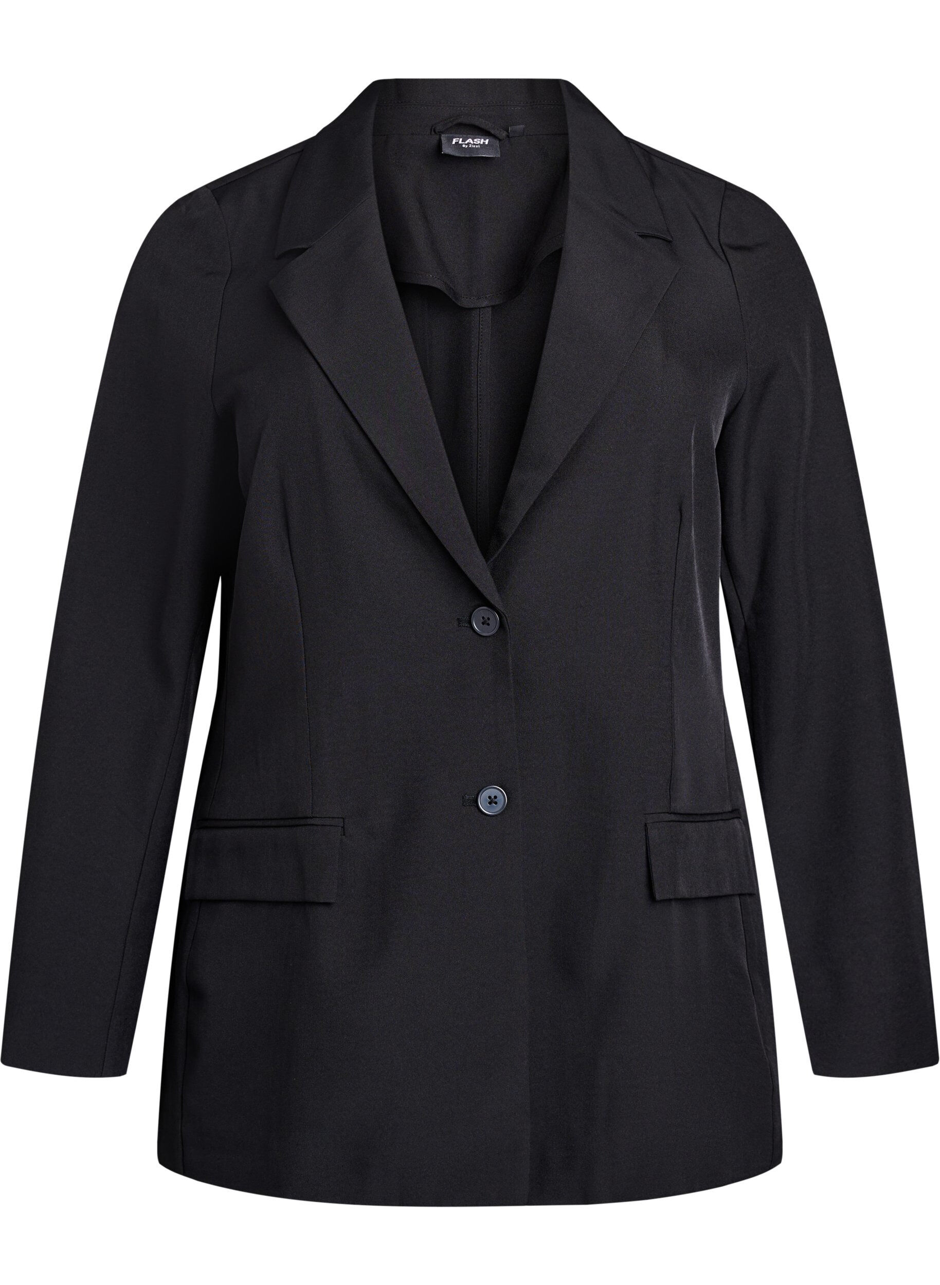 ZizzifashionBlazer with pockets and slits, Black, Packshot image number 0
