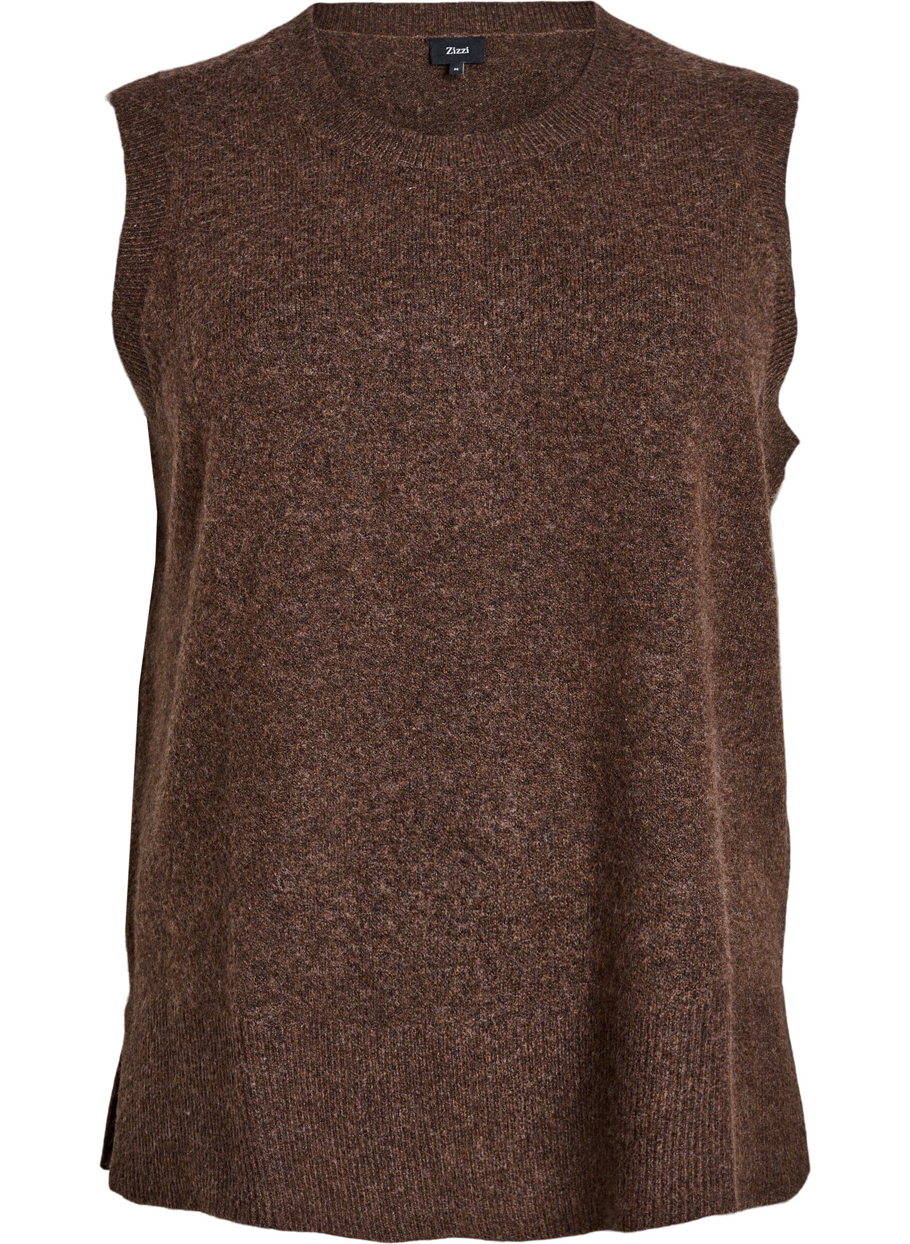 Knitted vest with ribbed edges