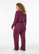 Organic cotton pyjama bottoms with eyelet embroidery, Dark Bordeaux, Model image number 1